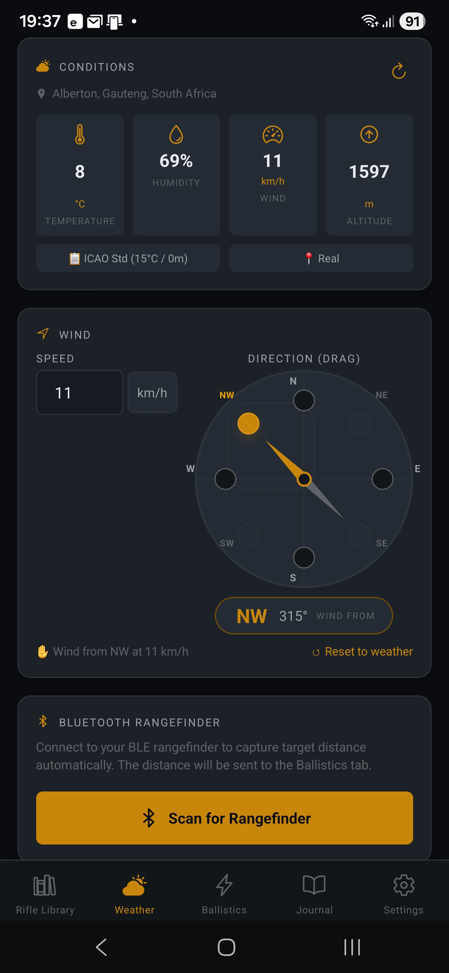 Akra Ballistics App Screenshot