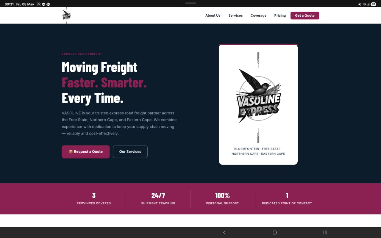 Vasoline Express Website Screenshot